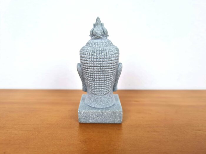 Estátua cabeça de Buda de pedra cinza 7cm