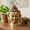 Estátua Cabeça de Buda indiano de metal brass 11cm Estátua Cabeça de Buda indiano de metal brass 11cm