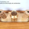 foto ambiente-casticais Par de castiçais indiano design ancestral em madeira maçiça e dourado