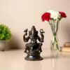 ganeshametal-escuro-sulindia-12cm Estátua do Deus Ganesha em metal brass dark com 12cm