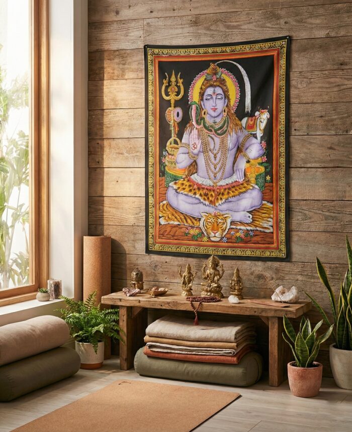 Painel grande clássico de deidade hindu Shiva