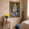 panô de algodão decorativo da Deusa Kali 110cm com lantejoulas
