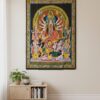 pano-durga-decorativo-110cm Painel grande clássico de deidade hindu Durga e Devis