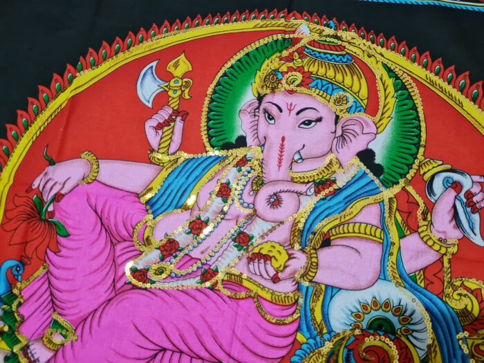 Painel grande clássico de deidade hindu paisagem - Ganesha