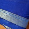 Sari indiano viscose com estampa floral azul royal