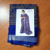 Sari indiano viscose com estampa floral azul royal