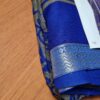 Sari indiano viscose com estampa floral azul royal