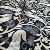 Xale de Cashmere Pashmina 100% bordado com fios de seda preto e cinza