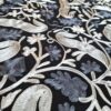 Xale de Cashmere Pashmina 100% bordado com fios de seda preto e cinza