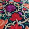 Xale de Cashmere Pashmina 100% bordado com fios de seda preto e colorido
