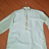 Kurta (bata masculina longa) verde claro tecido nobre com detalhe dourado