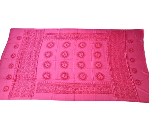 Chadar indiano (manto de oração) de OM e mantras rosa médio