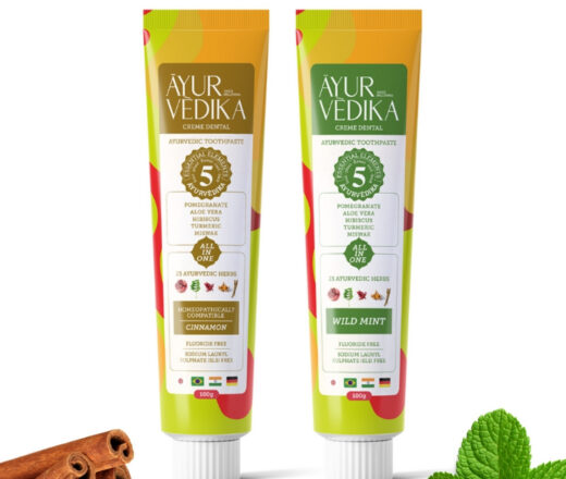 Kit Cremes Dentais Ayurvédicos Sem Flúor: Cinnamon + Wild Mint