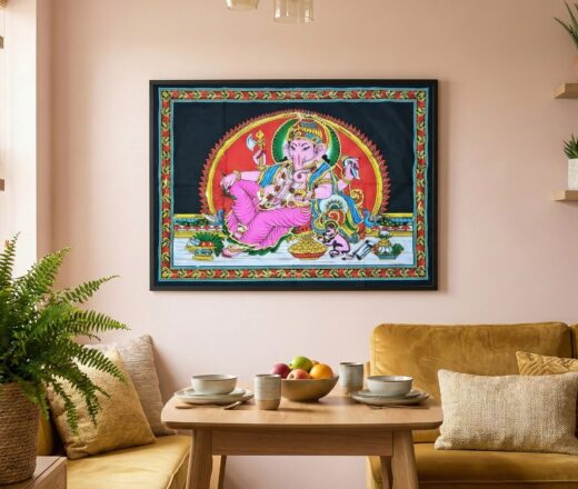 Painel grande clássico de deidade hindu paisagem - Ganesha