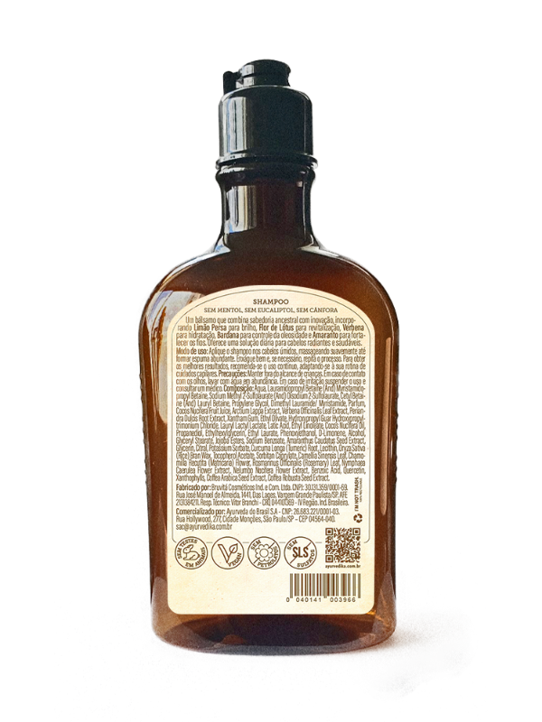 Shampoo Ayurvédico para Nutrição Revitalização e Hidratação profunda