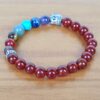Pulseira indiana 7 chakras Ágata de Fogo com pedras naturais e berloque de Buda