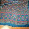 20240705_142041 Sari indiano de seda com estampa floral azul e rosa