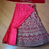 Vestuário completo de noiva indiana luxo Lehenga Choli Dupatta vermelho e dourado