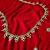 Vestuário completo de noiva indiana luxo Lehenga Choli Dupatta vermelho e dourado