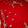 Vestuário completo de noiva indiana luxo Lehenga Choli Dupatta vermelho e dourado