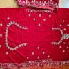 Vestuário completo de noiva indiana luxo Lehenga Choli Dupatta vermelho e dourado