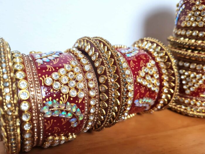 Chooda conjunto de pulseiras luxuosas para noivas em casamentos indianos