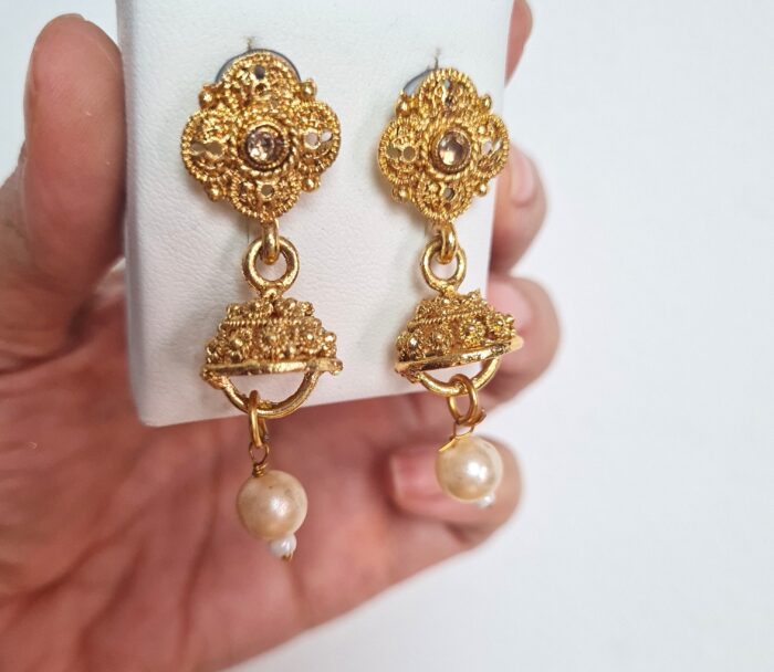 Conjunto de semi joia clássica indiana dourado colar mandala e brincos