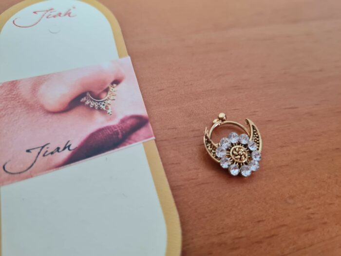 20240719_132629 Nose ring floral dourado com pedras strass