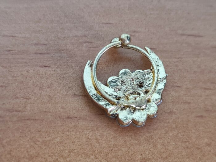 20240719_132639 Nose ring floral dourado com pedras strass