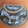 Bolsa indiana rígida de metal com mosaico de pedras naturais madrepérolas IIII