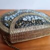 Bolsa indiana rígida de metal com mosaico de pedras naturais madrepérolas IIII
