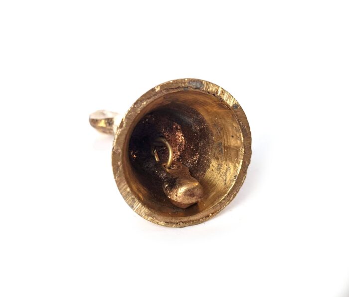 Sino de metal dourado em brass com imagem de Hanuman 9cm