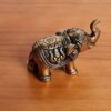 Elefante indiano esculpido em metal brass 8cm