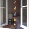 Móbile indiano com 5 elefantinhos coloridos de tecido para pendurar