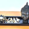Porta vela ou Luminária de Buda com base e pedrinhas