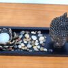 Porta vela ou Luminária de Buda com base e pedrinhas