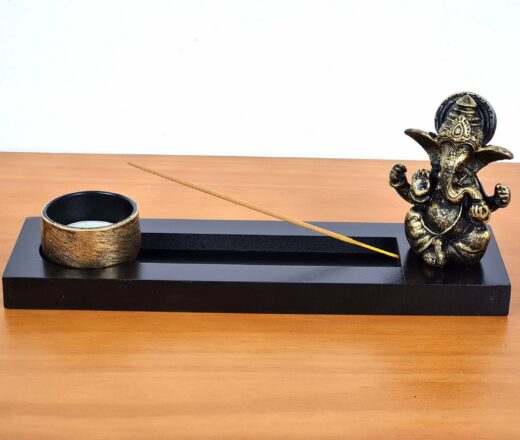 Porta vela e incensário com estátua de Ganesha