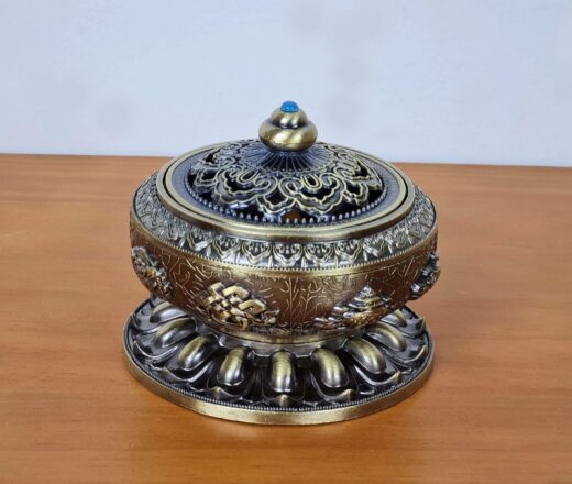 Incensário turíbulo de mesa design da riqueza com 8 símbolos auspiciosos