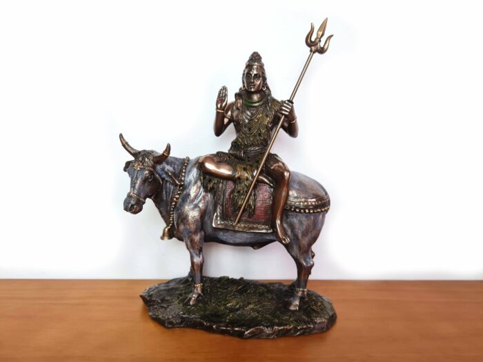 Estátua de Deus Shiva e Nandi 22cm by Veronese Design