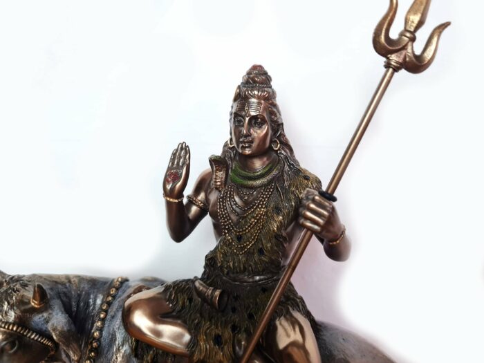 Estátua de Deus Shiva e Nandi 22cm by Veronese Design