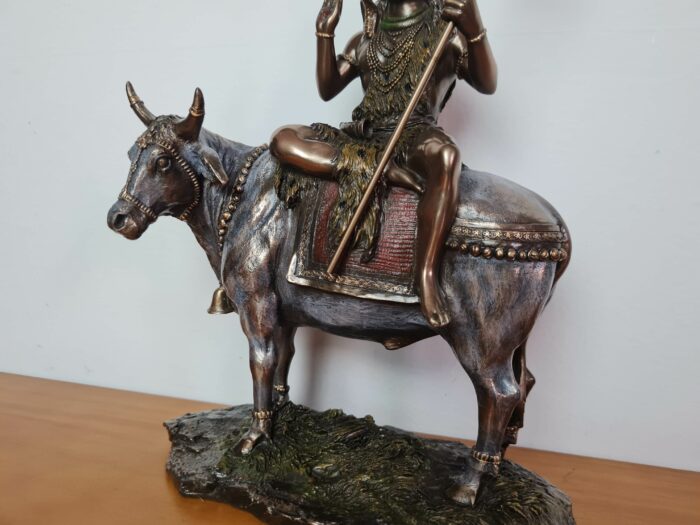 Estátua de Deus Shiva e Nandi 22cm by Veronese Design