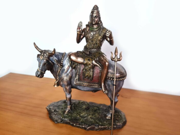 Estátua de Deus Shiva e Nandi 22cm by Veronese Design