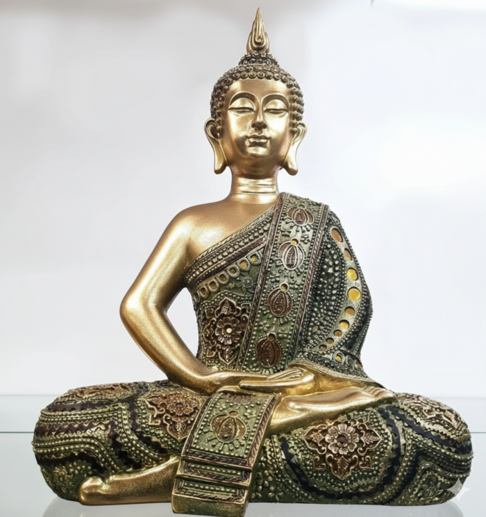 Estátua de Buda tailandês pintura especial texturizada 50cm