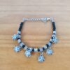 Pulseira de prata alemã com elefantinhos e contas pretas