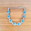 pulseira Hamsa prateada e azul