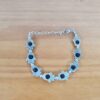 Pulseira de prata alemã de Hamsá com berloques pretos