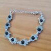 Pulseira de prata alemã de Hamsa com berloques pretos