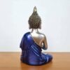 Estátua mini de Buda dourado e azul em lótus 12cm