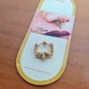 Nose ring floral dourado com pedras strass II