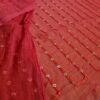 20241126_162931 Dupatta vermelha com fios bordados de lantejoulas